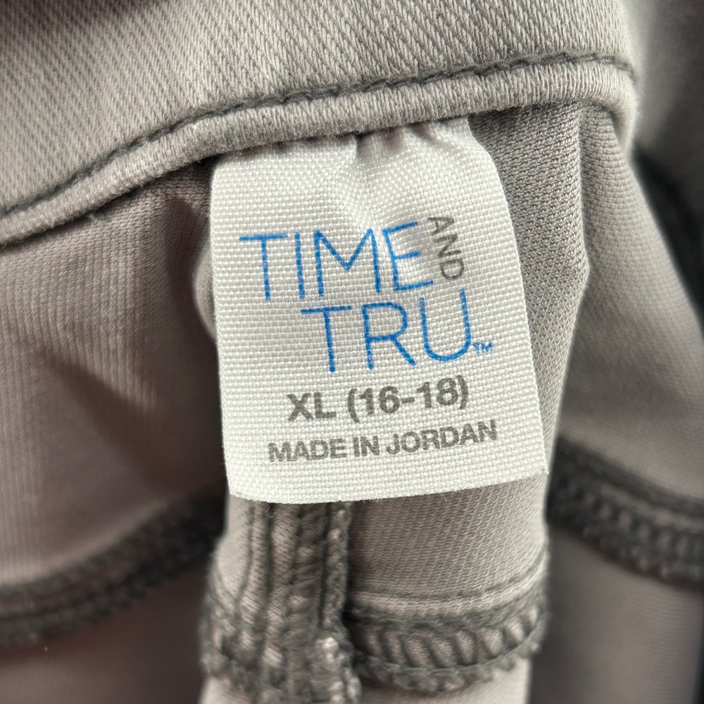 Time and Tru Gray High Rise Pull On Skinny Denim Jeggings XL Minimalist‎ Neutral - Picture 3 of 8
